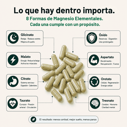 Cortiva - Capsulas Premium de Magnesio Anticortisol 8 en 1